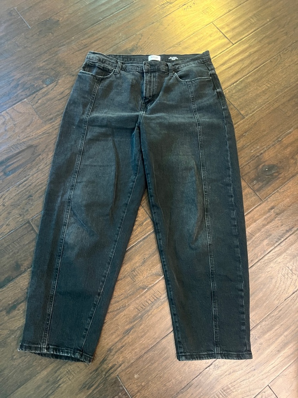 Kensie The Jessica High Rise Cropped Barrel Black Jeans EUC